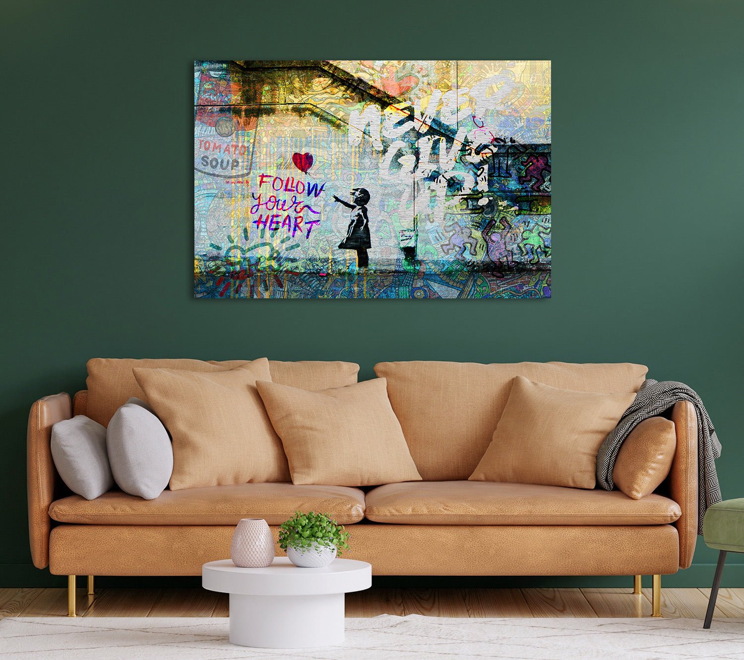 Banksys Balloon Girl Brushed auf AluDibond - Affengeile Bilder