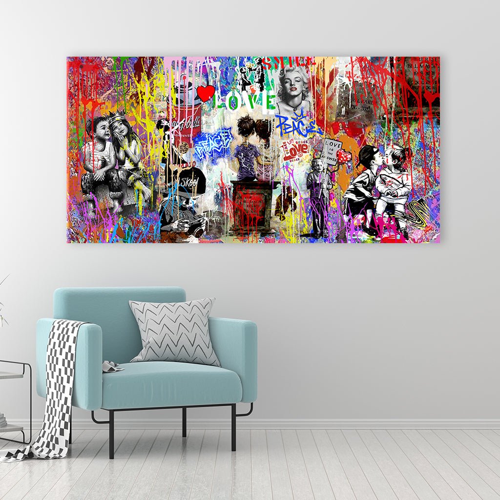 Peace and Love x Banksy by Adrian Vieriu - Affengeile Bilder