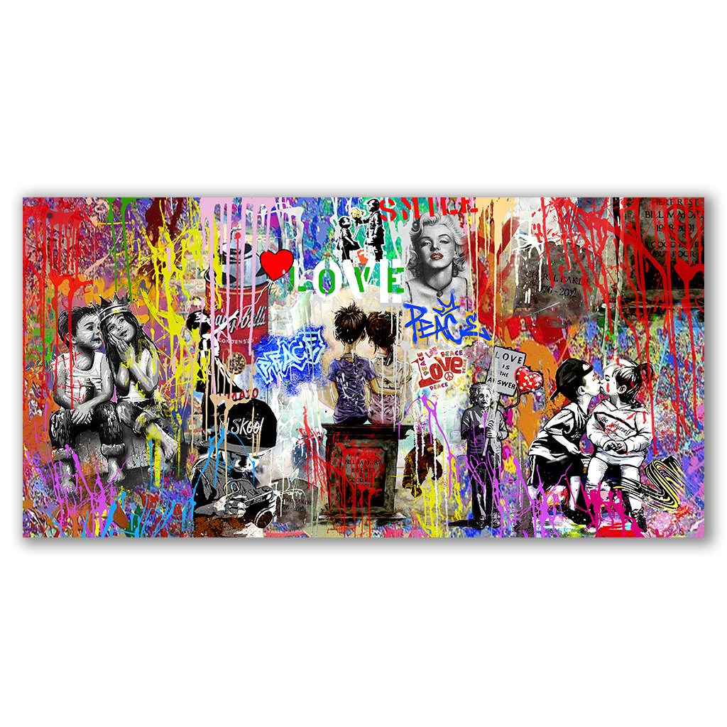 Peace and Love x Banksy by Adrian Vieriu - Affengeile Bilder