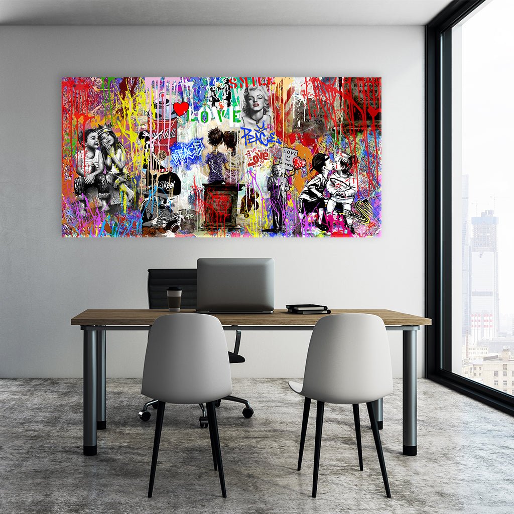 Peace and Love x Banksy by Adrian Vieriu - Affengeile Bilder