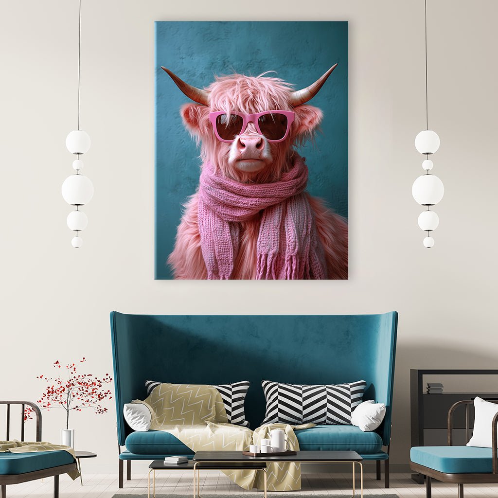 Pinky Highland Cow by Frank Daske - Affengeile Bilder