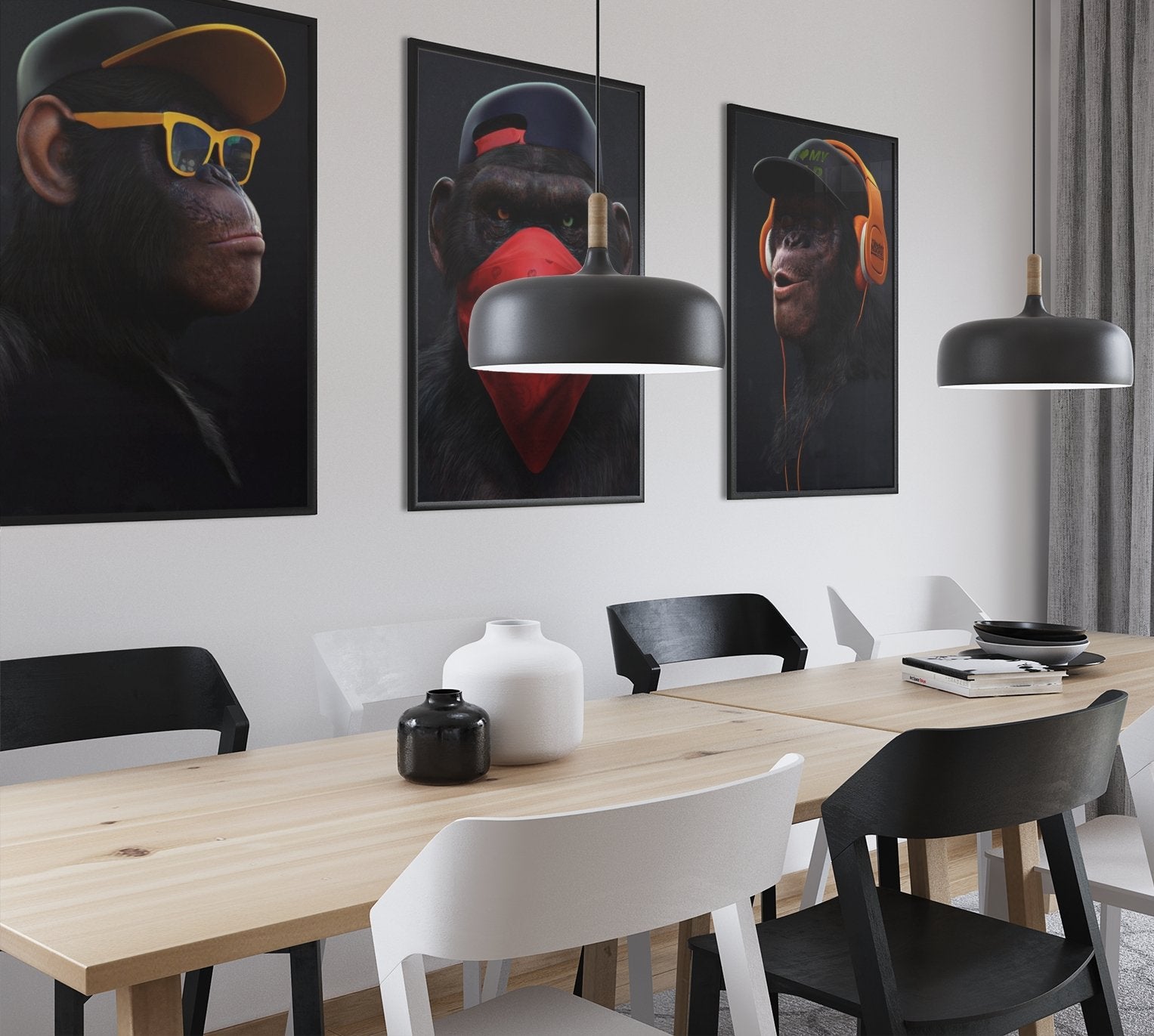 Affengeil Triptychon by Juliano de Araujo - Affengeile Bilder