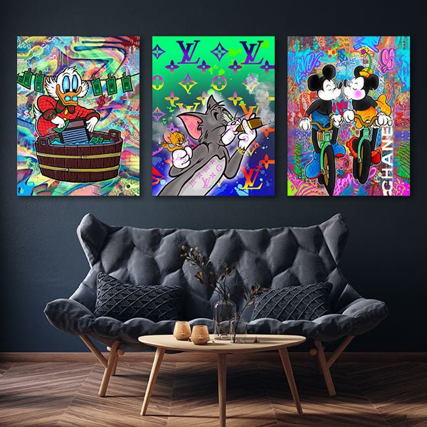 "Cartoonidols" -Triptychon by Sean Flores - Affengeile Bilder