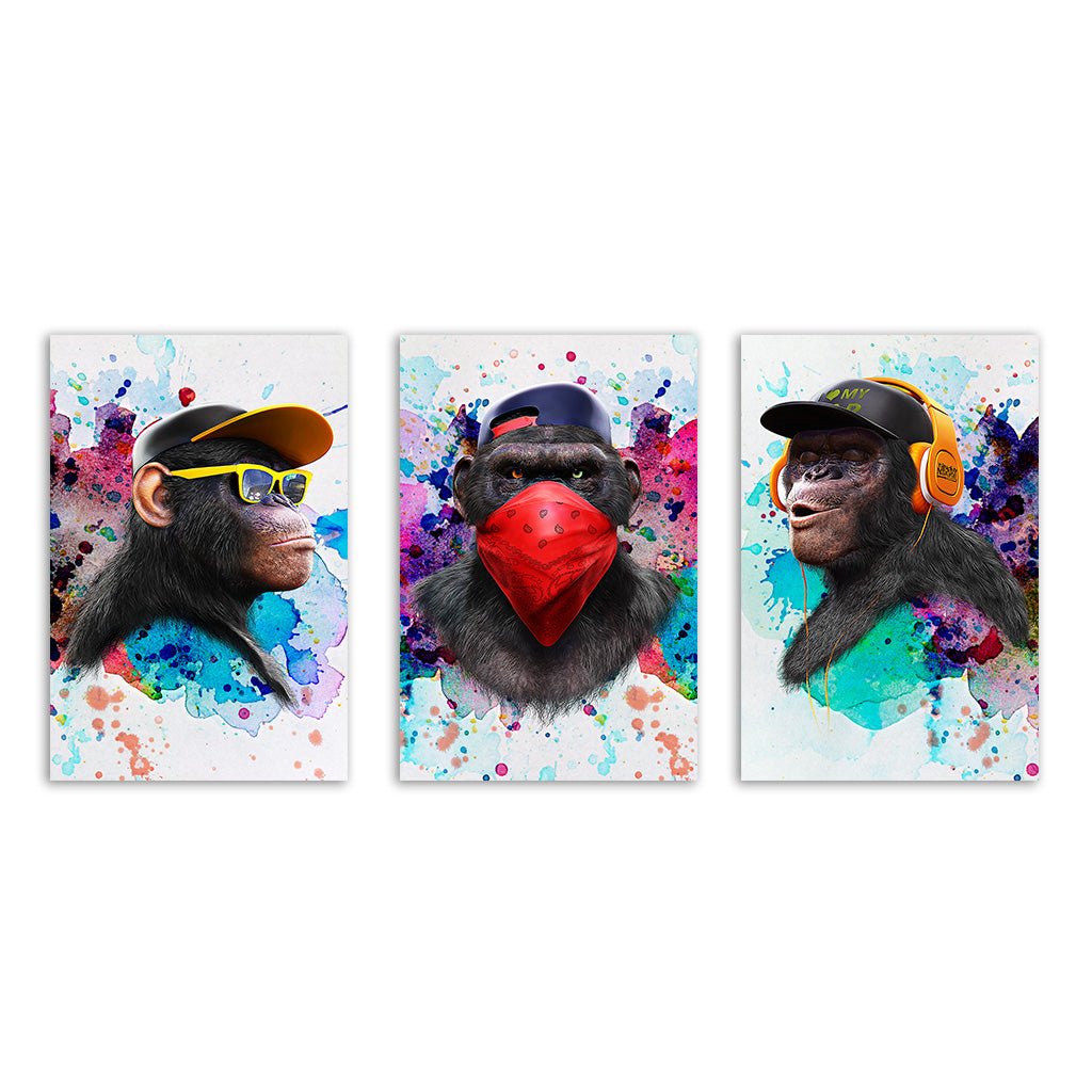 Color Affengeil Triptychon by Juliano de Araujo - Affengeile Bilder