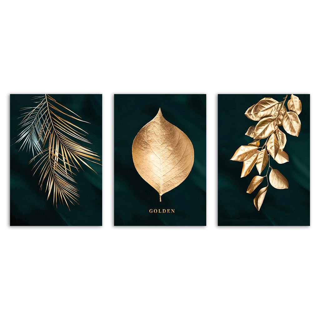 "Golden Leaves" - Triptychon - Affengeile Bilder