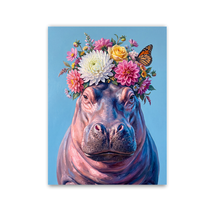 Floral Bloom Hippo by Zenzdesign - Affengeile Bilder