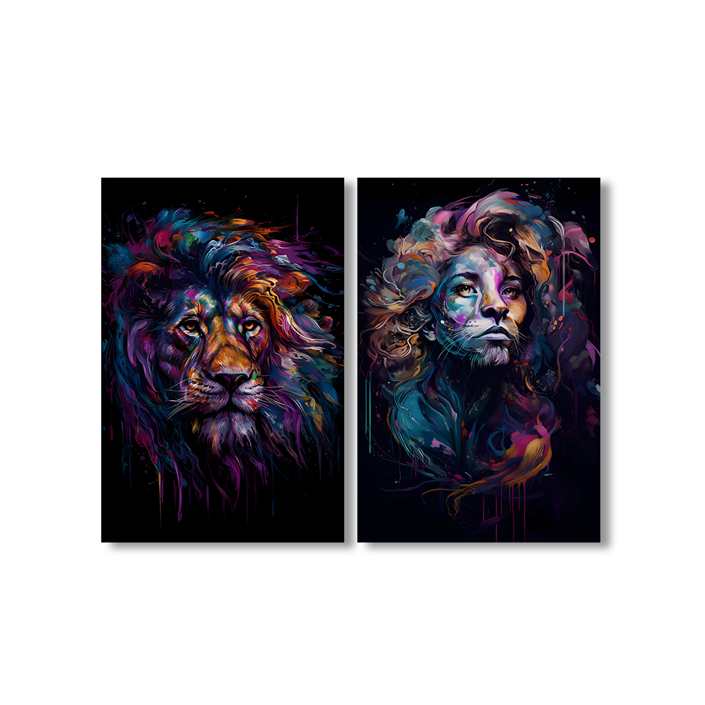 Lion Fusion Art Duo by Juliano de Araujo - Affengeile Bilder