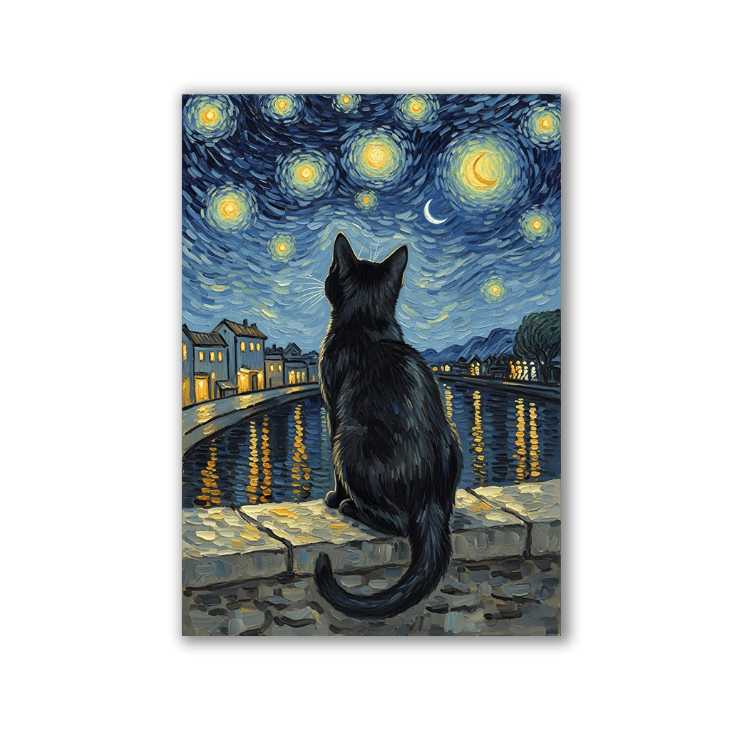 Black Cat Van Gogh by Zenzdesign - Affengeile Bilder