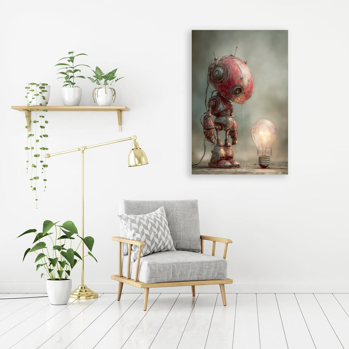 Robot & Light Bulb Concept I by Catill - Affengeile Bilder