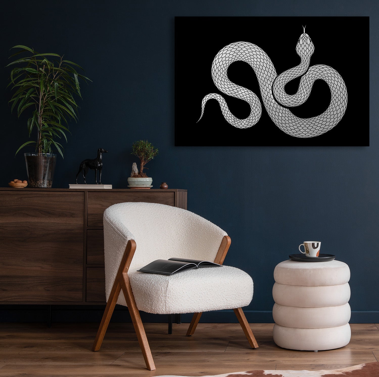 Snake Silber auf Acryl - Affengeile Bilder