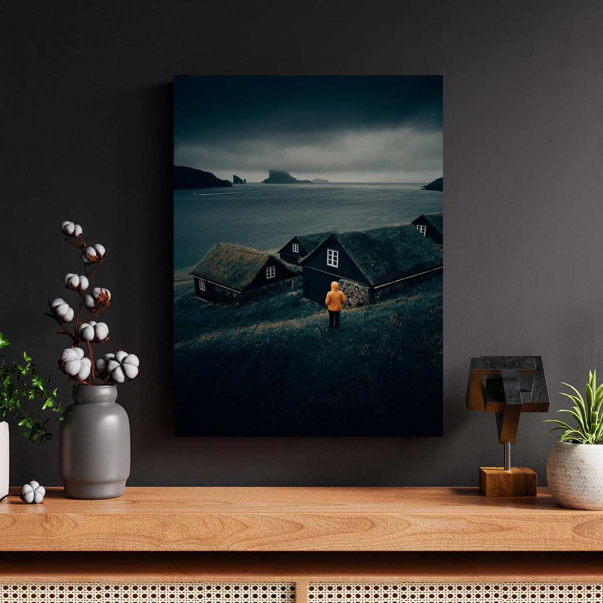 Wanderer in Nordic Village by Philipp Pilz - Affengeile Bilder