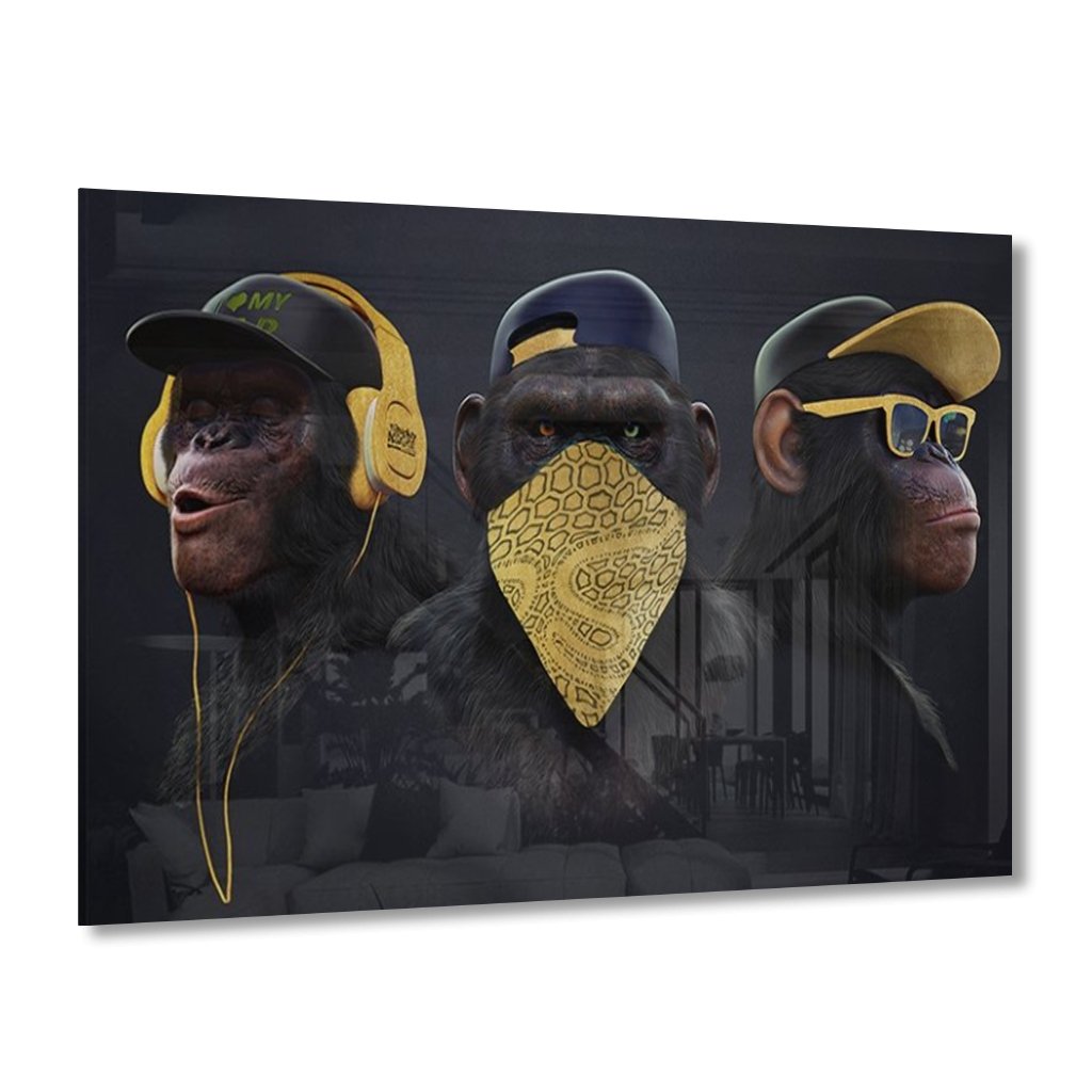 Affengeil Goldversion auf Acryl - Affengeile Bilder