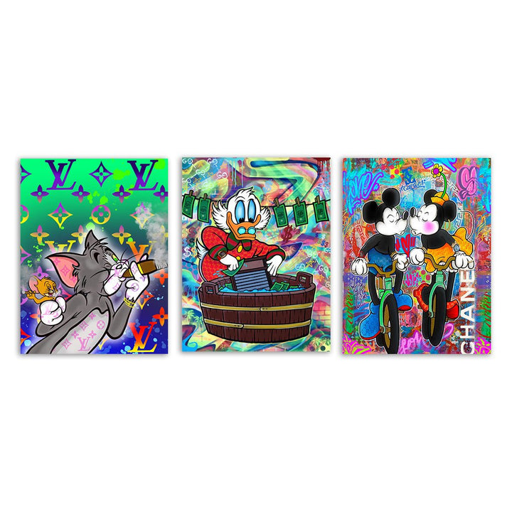 "Cartoonidols" -Triptychon by Sean Flores - Affengeile Bilder