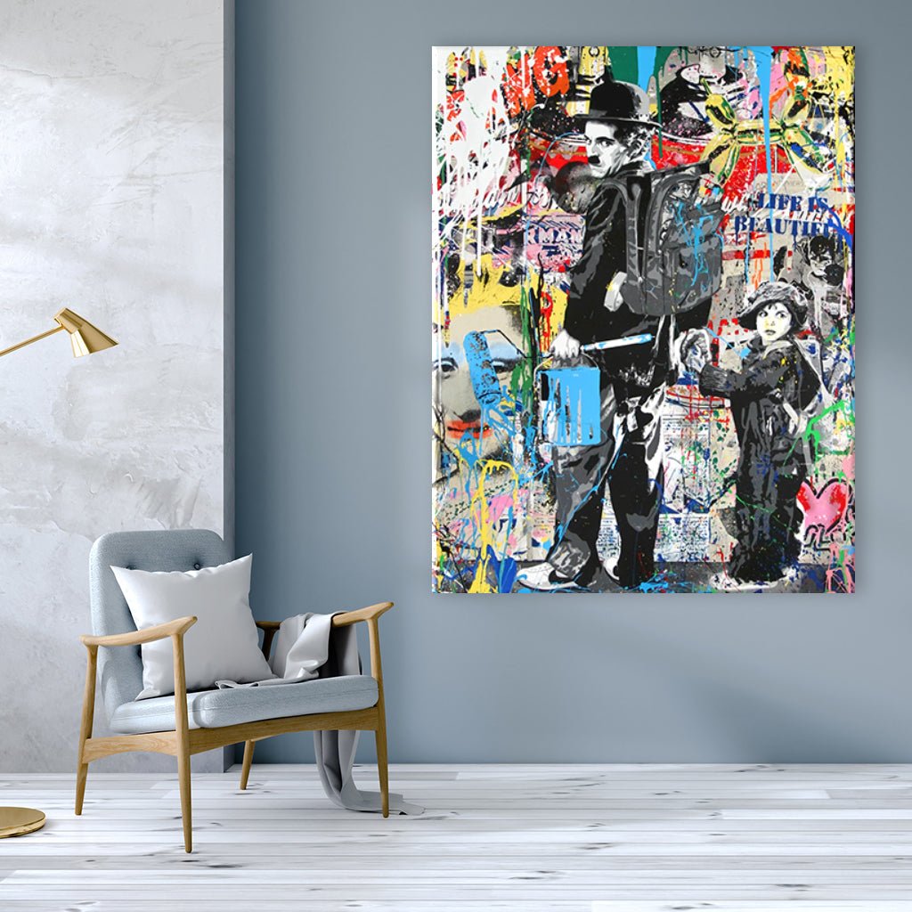 Chaplin Art No 2 by Banksy - Affengeile Bilder
