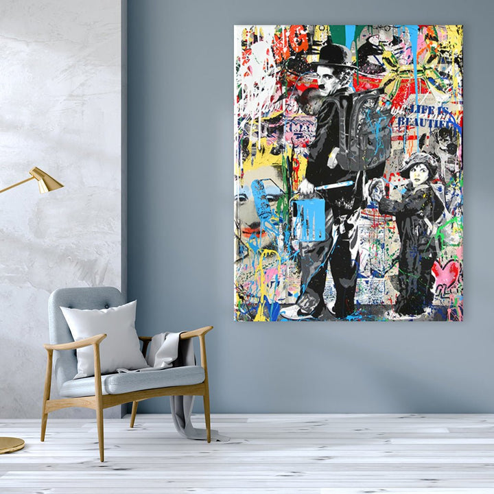Chaplin Art No 2 by Banksy - Affengeile Bilder
