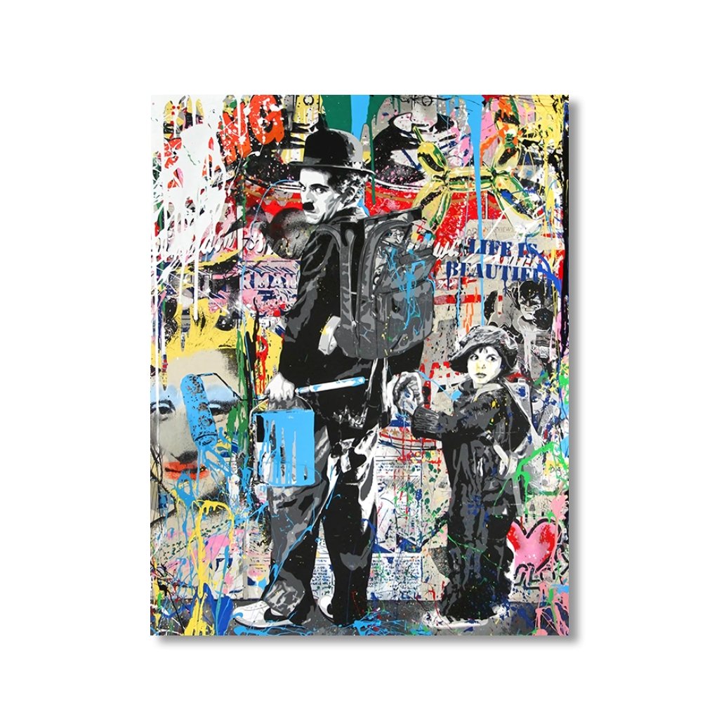 Chaplin Art No 2 by Banksy - Affengeile Bilder