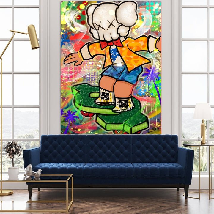 "KAWS Chilling" by Sean Flores - Affengeile Bilder
