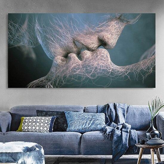 Das Motiv hängt in einem Wohnzimmer über einem Sofa