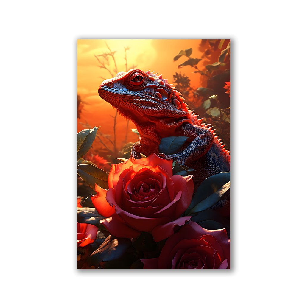 Lizard in Roses by Markus Mikolai - Affengeile Bilder