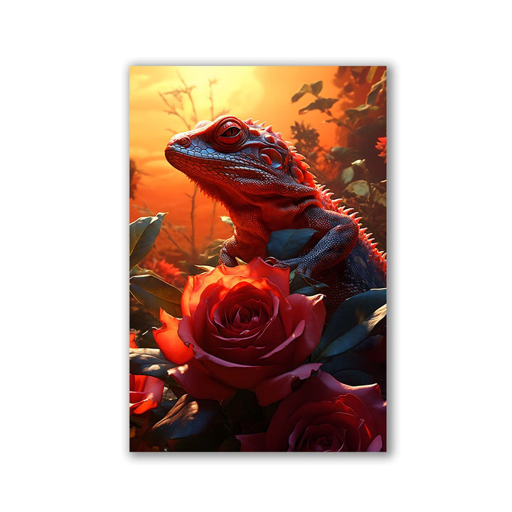 Lizard in Roses by Markus Mikolai - Affengeile Bilder