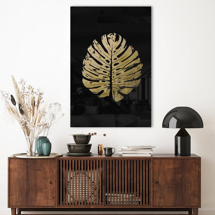 Monstera No. 2 Goldversion auf Acryl - Affengeile Bilder