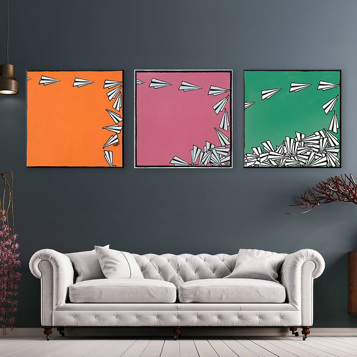 Paperplanes - Triptychon by Spanjer - Affengeile Bilder