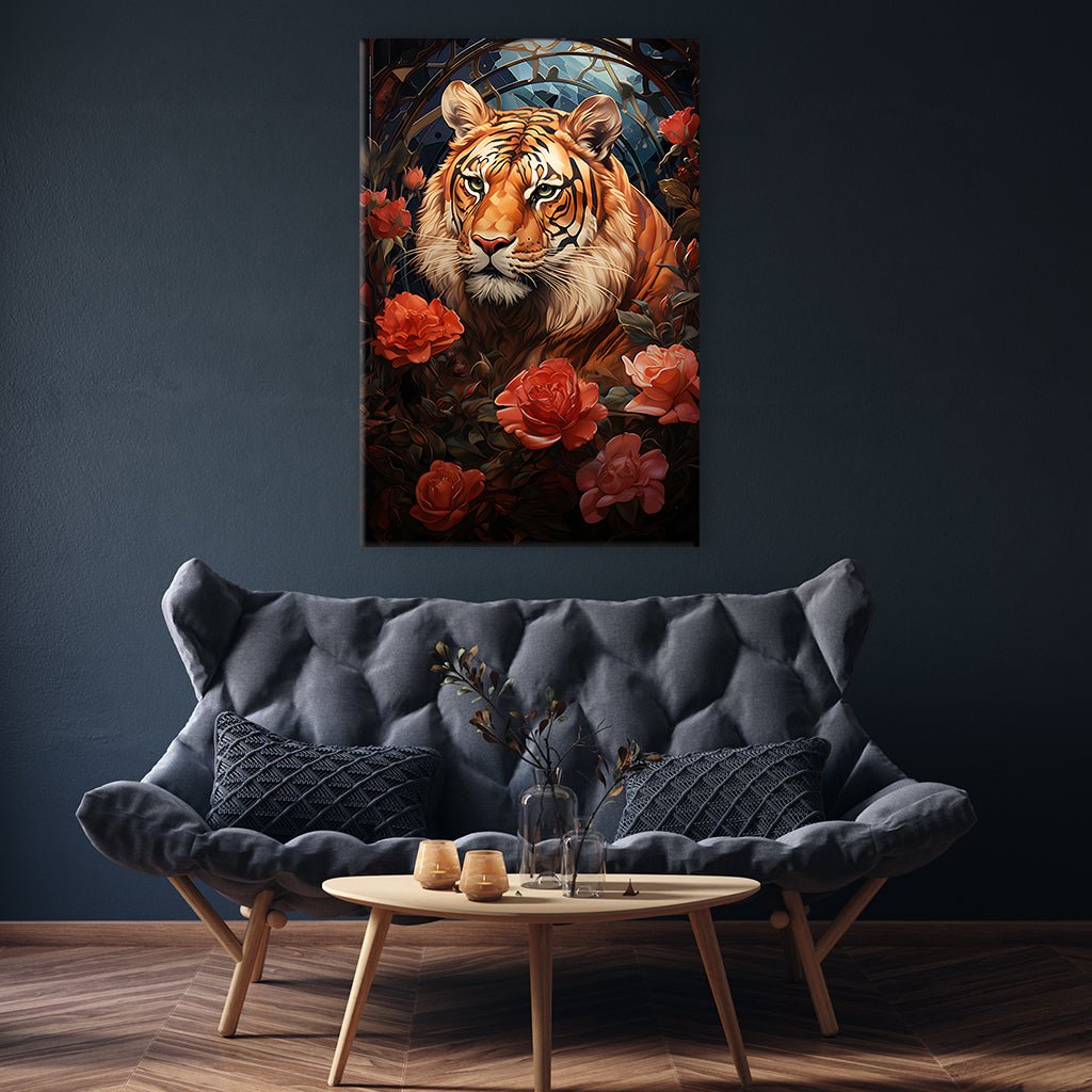 Tiger in Roses by Markus Mikolai - Affengeile Bilder