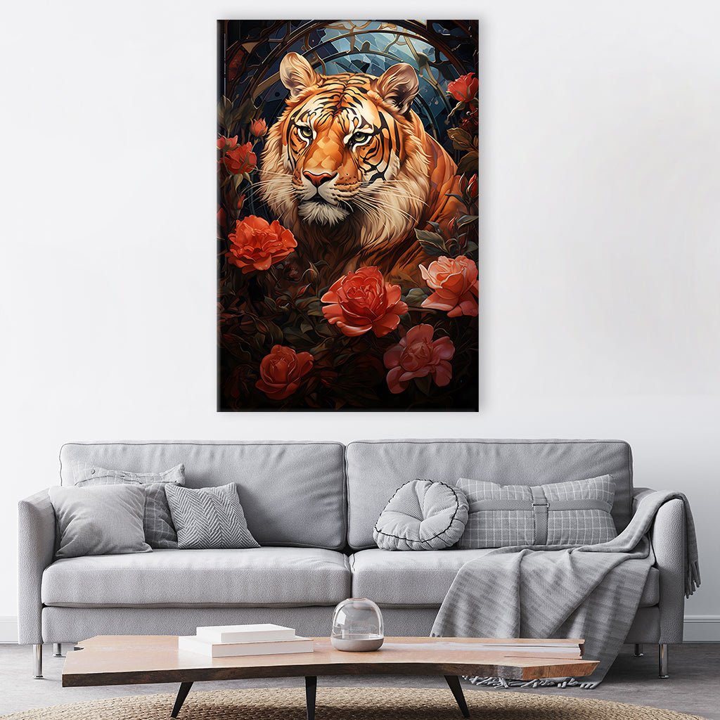 Tiger in Roses by Markus Mikolai - Affengeile Bilder