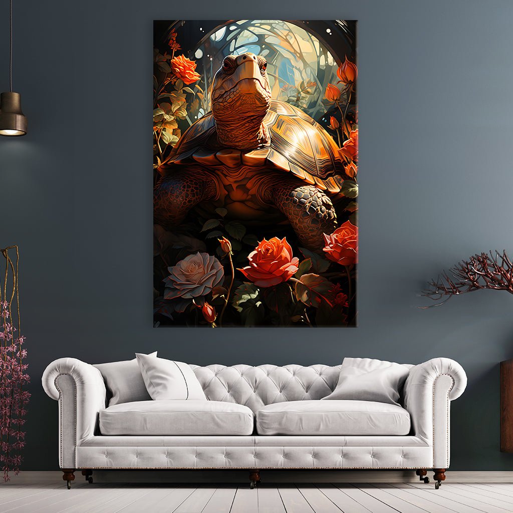Turtle in Roses No1 by Markus Mikolai - Affengeile Bilder
