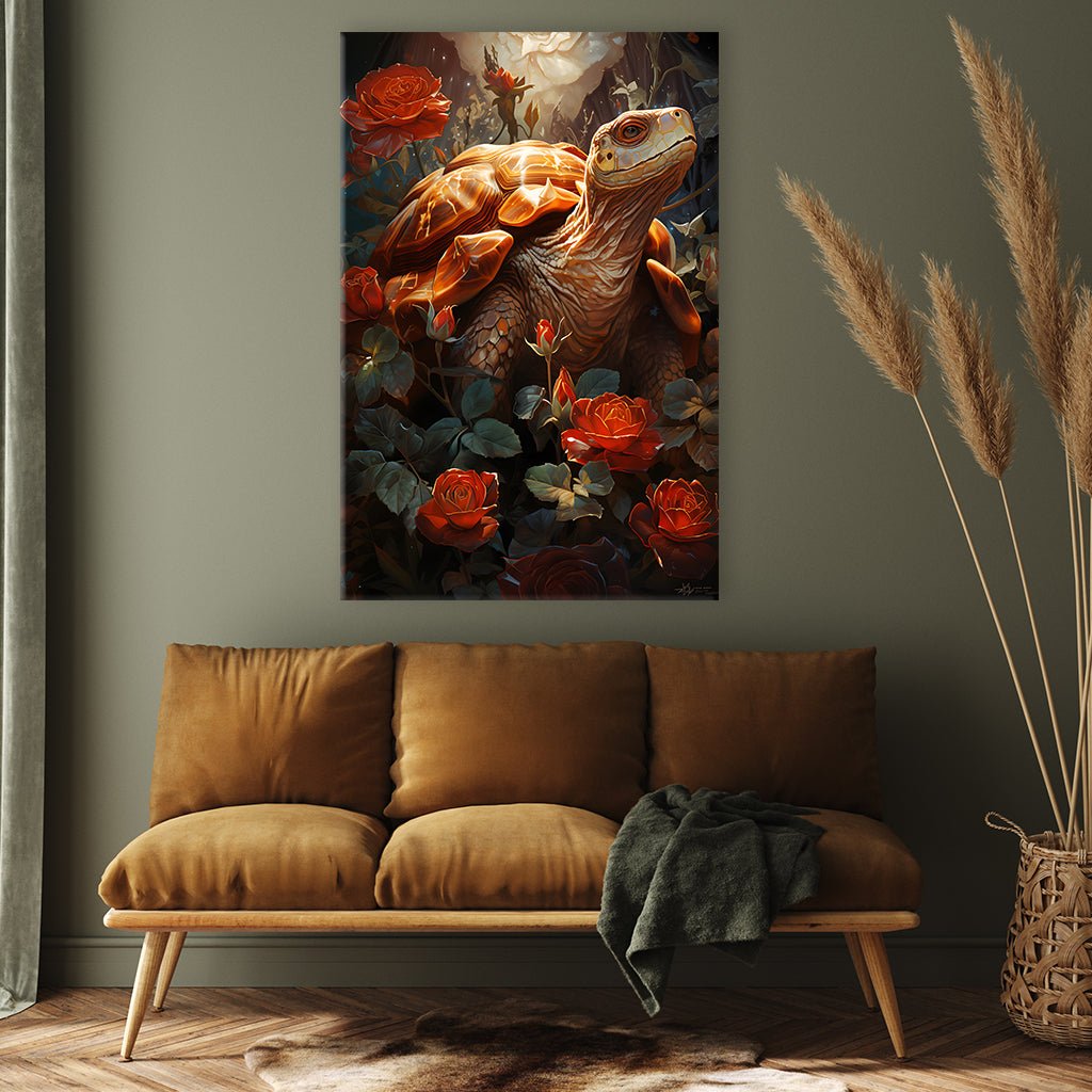 Turtle in Roses No2 by Markus Mikolai - Affengeile Bilder
