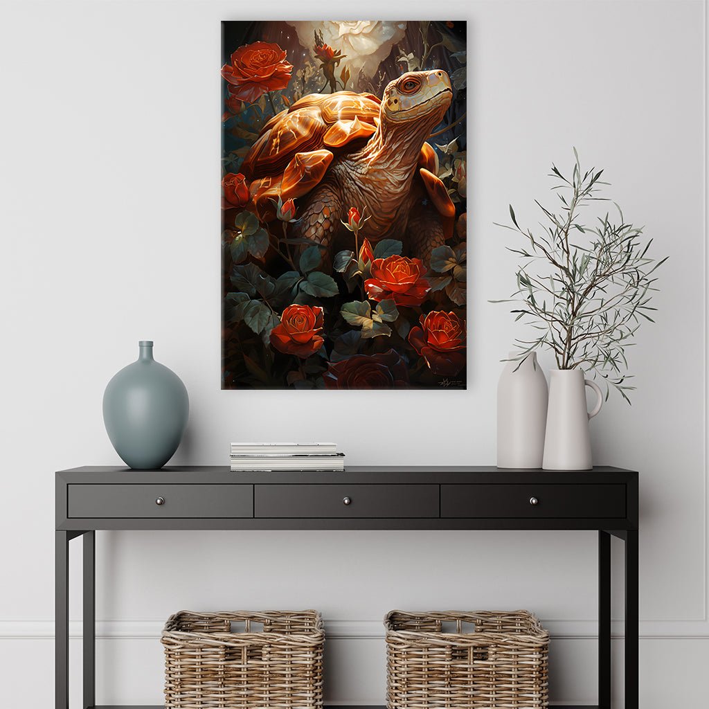 Turtle in Roses No2 by Markus Mikolai - Affengeile Bilder